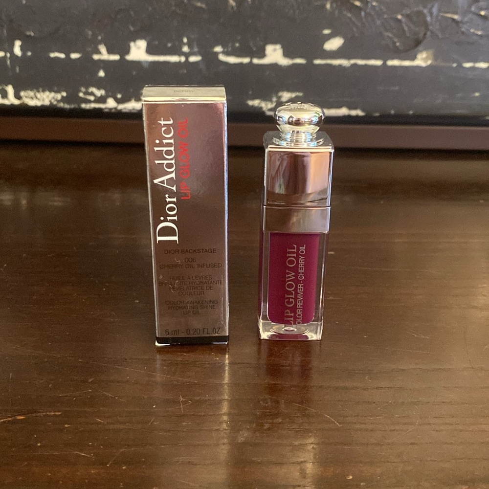 Dior Addict Lip Glow Oil in Silver Box Cherry Oil Infused 006 Brand New In Box